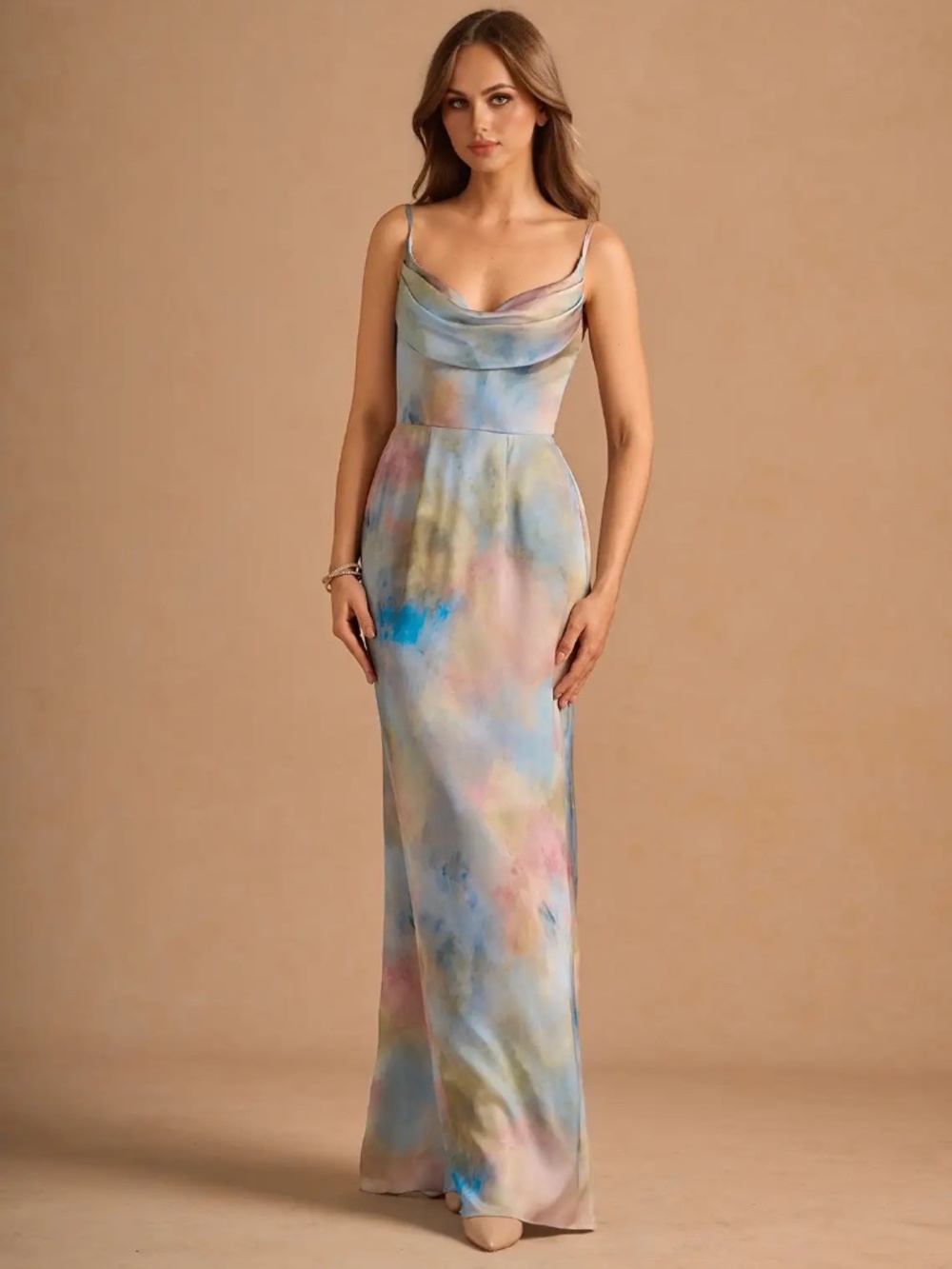 Azazie Atelier Aimee Watercolor Maxi Gown